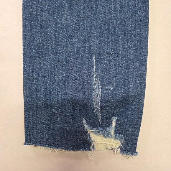 Risen Los Angeles Distressed Raw Hem Blue Skinny Jeans Womens Size 29/9 New Tags - Picture 12 of 14